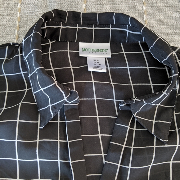 Windowpane maternity blouse - Picture 2 of 2